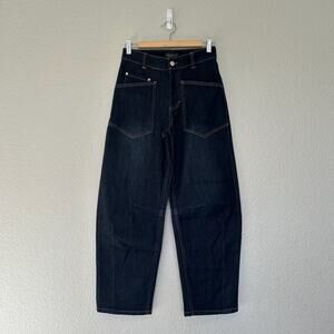 NWT Carla Rockmore Women's Dark Blue Denim Jeans Barrel Leg Size 4